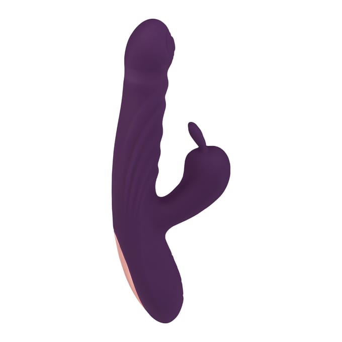 Stevige rabbitvibrator van siliconen, 21,5 cm