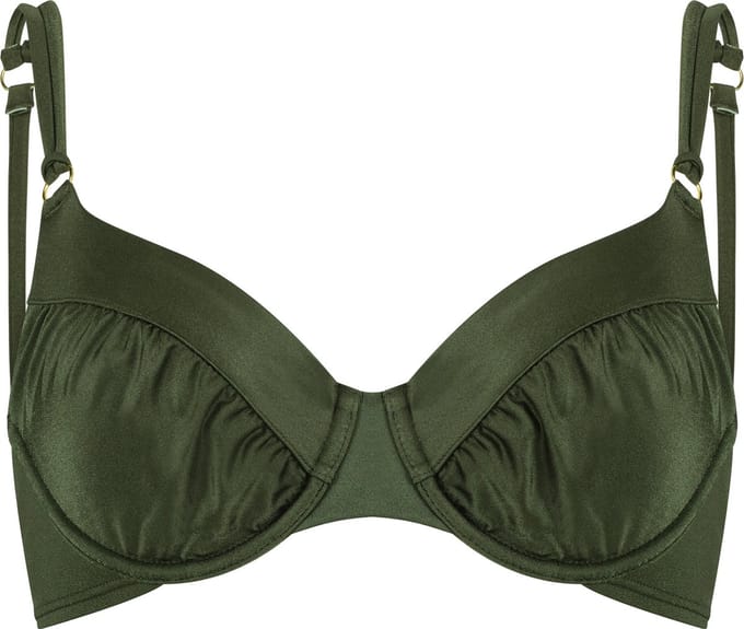 Hunkemöller Dames Badmode Niet-voorgevormde beugel bikinitop Crete - Groen - maat E80