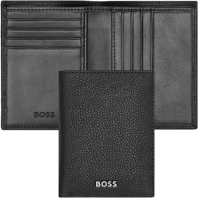 HUGO BOSS Leren Kaarthoes Classic Grained Card Case Black Zwart