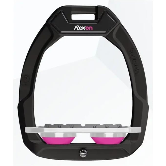 Veiligheidsstijgbeugels Plat Grip Zwart/Grijs/Roze Flex-On Safe-On