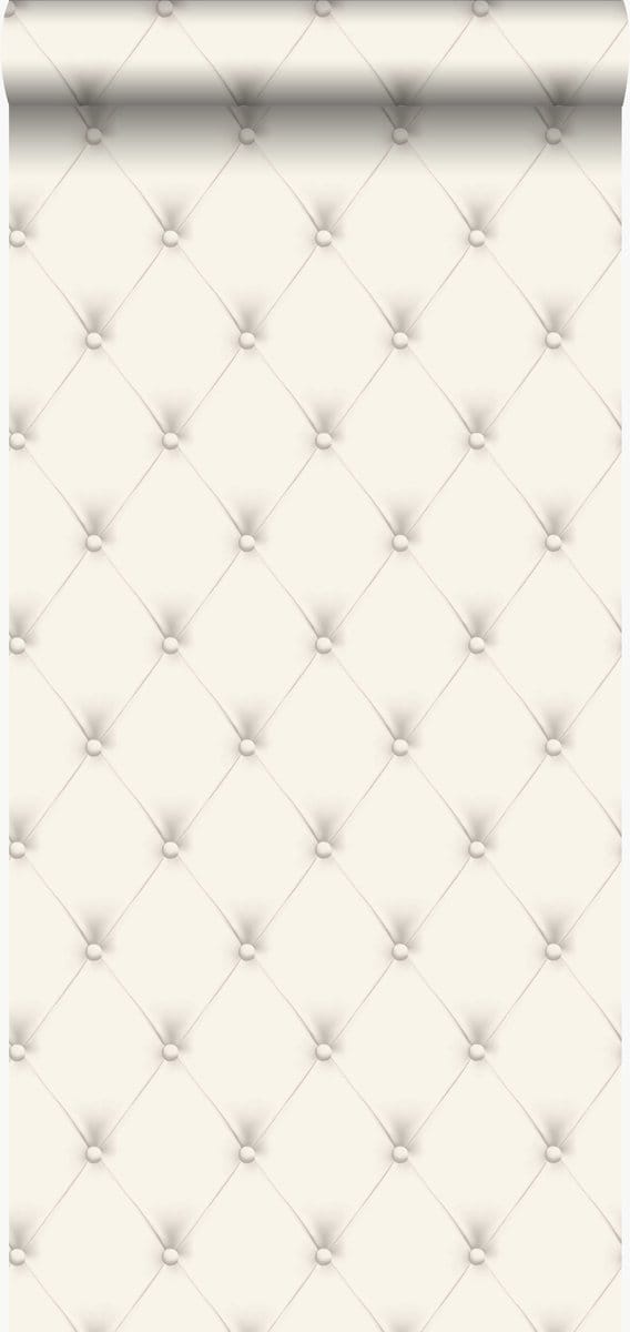 Origin Wallcoverings behang gecapitonneerd wit en lichtgrijs - 346832 - 53 cm x 10,05 m