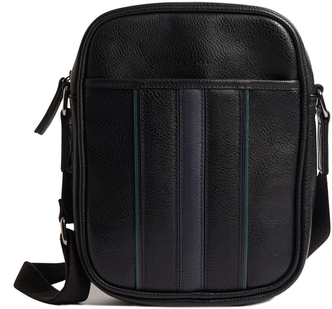 Ted Baker schoudertas Keiigan House Check PU Flight Bag Black zwart