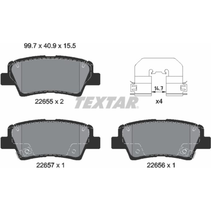 Remblokset TEXTAR 2265501, achter