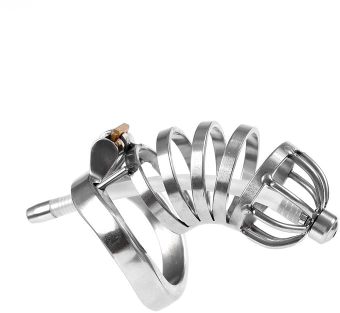 Fixxx - Valor - Kuisheidskooi met Holle Penisplug - Zilver - Twee Maten 45 mm