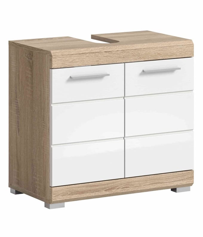 Lambada wastafelmeubel wit hoogglans MDF TZ eiken Sonoma NB - 34x60x56cm