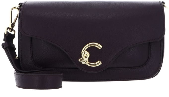 COCCINELLE Leren schoudertas C-Me Handbag Grainy Leather Prune donkerpaars