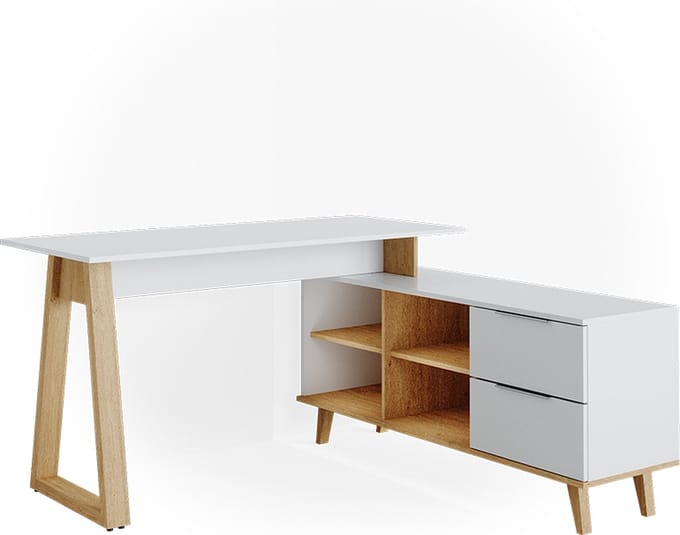 Vicco Nautica Bureau – 138 x 60 cm met laden XXL Wit