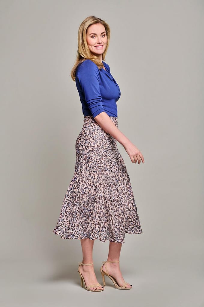 Cassie Print Rok Pink/kobalt