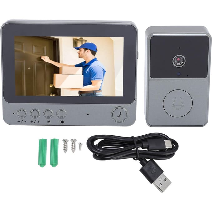 Système d'interphone vidéo sans fil duplex 2,4 GHz avec écran Ding Dong