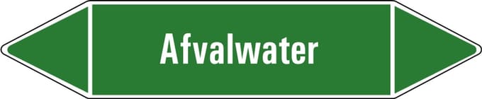 Afvalwater leidingmarkering op vel 179 x 37 mm - 5 per vel