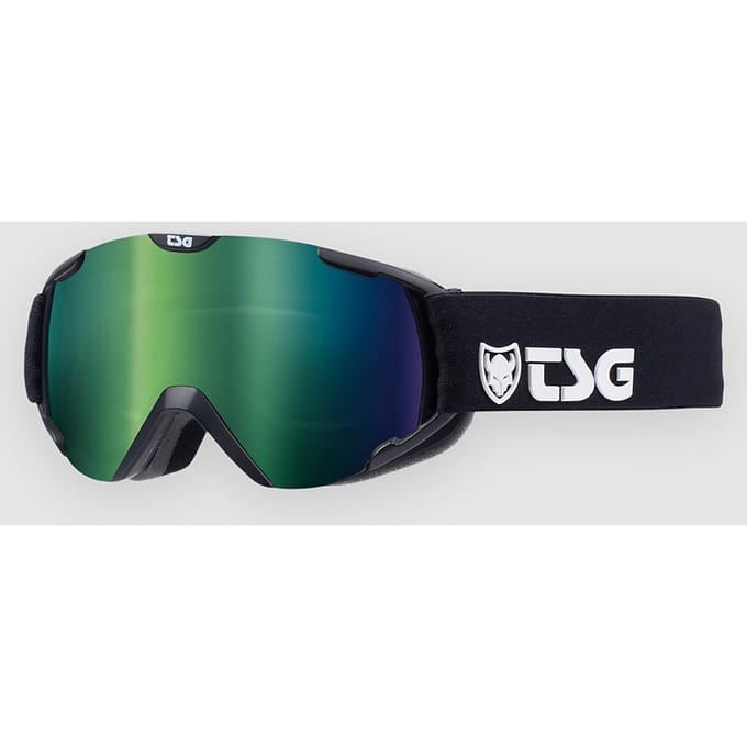 TSG Expect Mini 2.0 Solid Black-Green Goggle zwart