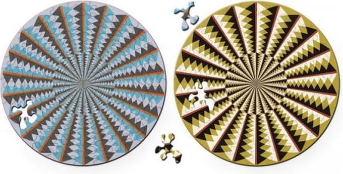 Puzzel Double Karussell - Dubbelzijdige Ronde puzzel in hout - 88 stukjes
