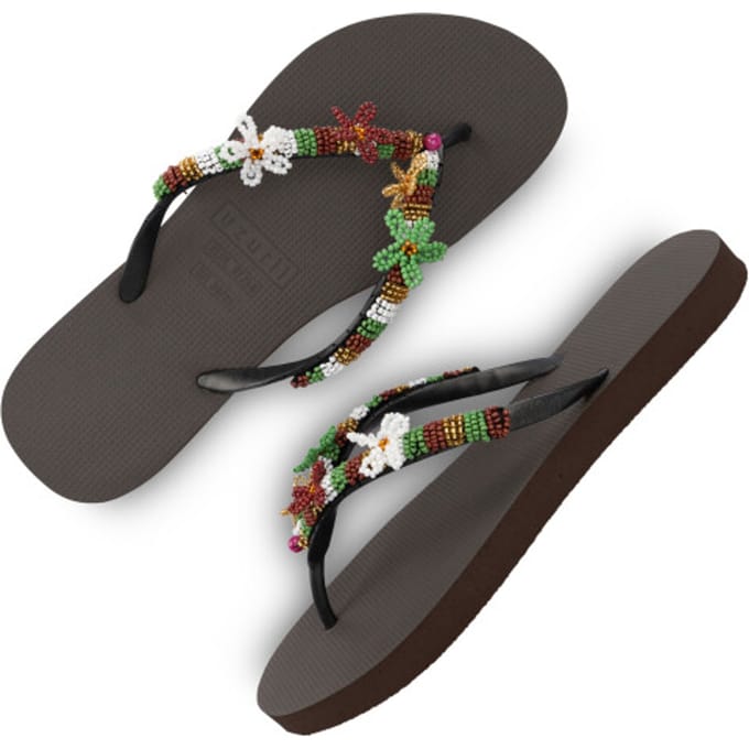 Uzurii Las dalias gold koffie dames slippers, , maat: