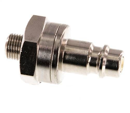 Vernikkeld Messing DN 7.2 (Euro) Luchtkoppeling Insteeknippel G 1/8 inch Buitendraad Double Shut-Off - CLP7-M-BN-SV-018