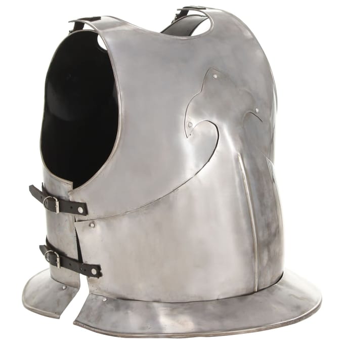 Middeleeuws Ridder Borstplaat Harnas LARP Replica Zilver Staal black