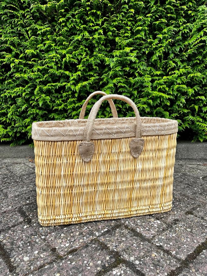 Rieten boodschappentas Jute - Draagtas