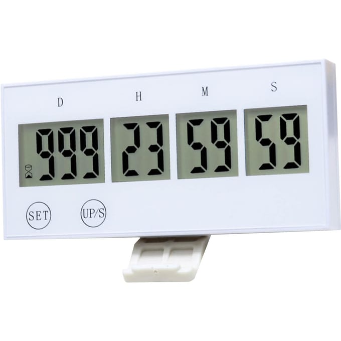 Doel Timer LCD Scherm Touch Toets Compact Onderzoek Timer voor Studie Kantoor School Keuken Wit