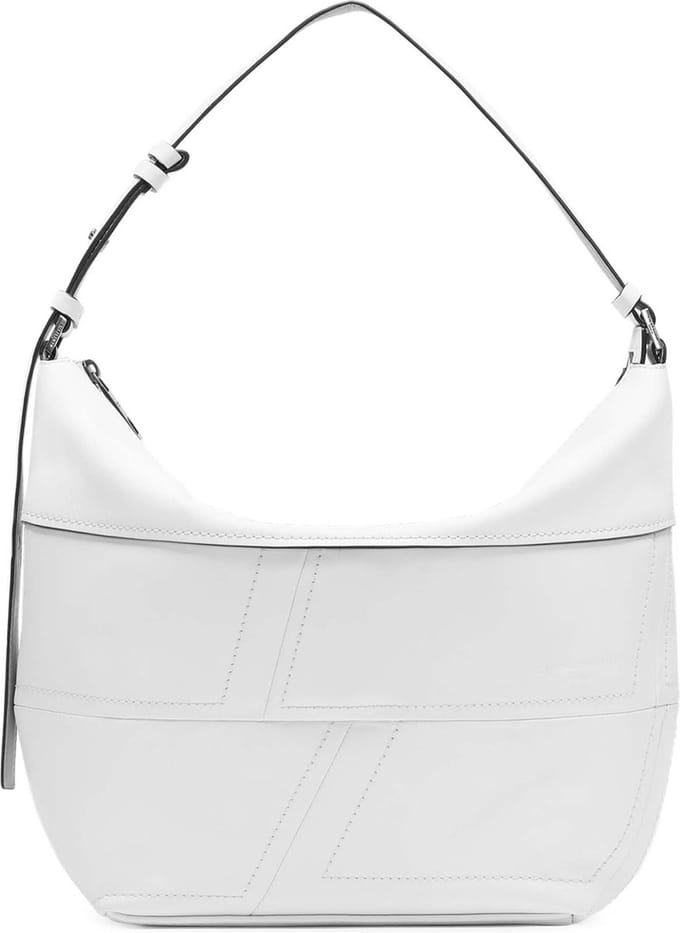 LIEBESKIND BERLIN Leren Schoudertas Edda Calf Optic Hobo Bag Arctic Crème