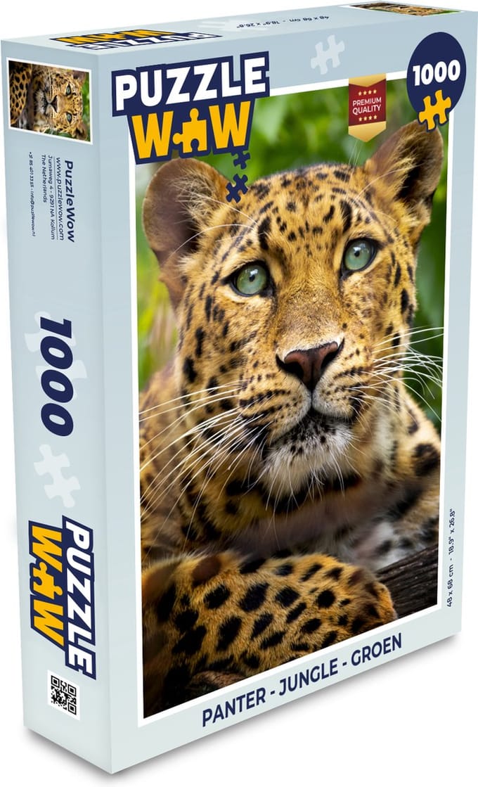 Puzzel Panter - Jungle - Groen - Legpuzzel - Puzzel 1000 stukjes volwassenen