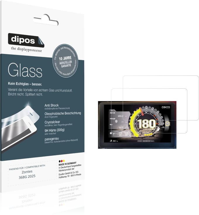 dipos – 2x Pantserfolie geschikt voor Zontes 368G 2025 | 9H Screenprotector