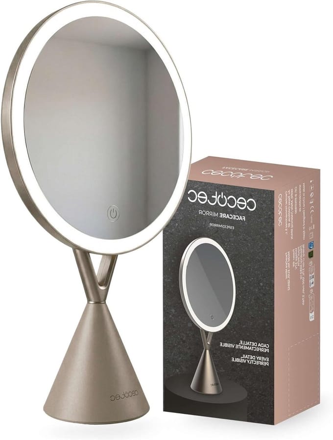 Make-up Spiegel - Verlichte Spiegel - Precisie Make-up - 10x Vergroting - 1000 mAh Batterij - Wit