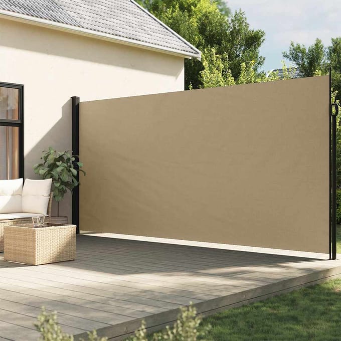 vidaXL - Windscherm - uittrekbaar - 200x500 - cm - beige