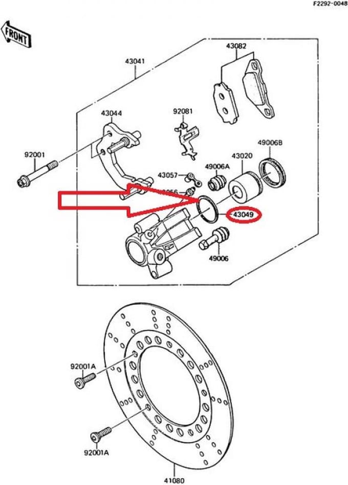 Afdichting zuiger remklauw voor motor Kawasaki 250 Ninja R 430491095 Nieuw