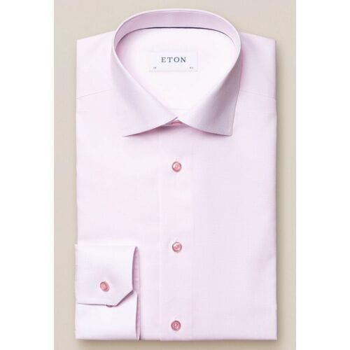 Katoenen Eton contemporary fit overhemd roze