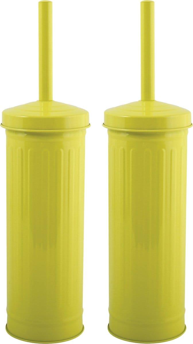 MSV Industrial Toilet/wc-borstel houder - 2x - metaal - appelgroen - 38 cm