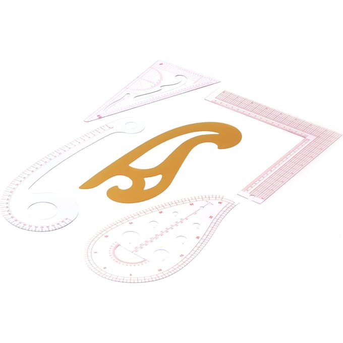 Règle Courbe Ensemble de 5 Pièces Règle de Coupe Règle de Taille de Vêtement Ensemble pour Dessin Coupe à la Main Fabrication de Plaque orange