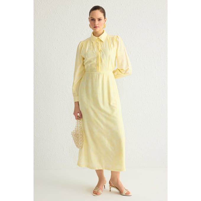 Gelb Hijab Jurk