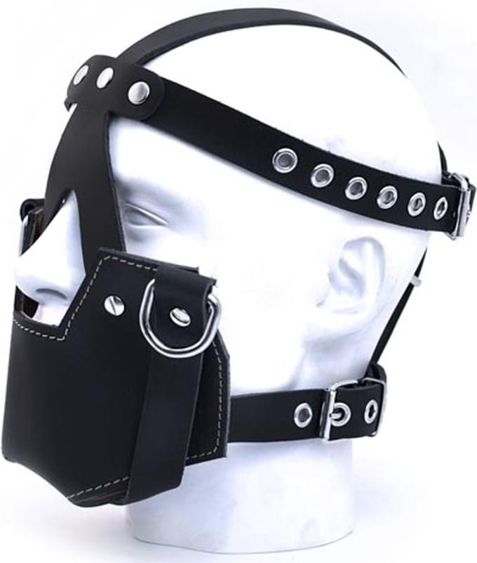 Mister b leren muilkorf masker