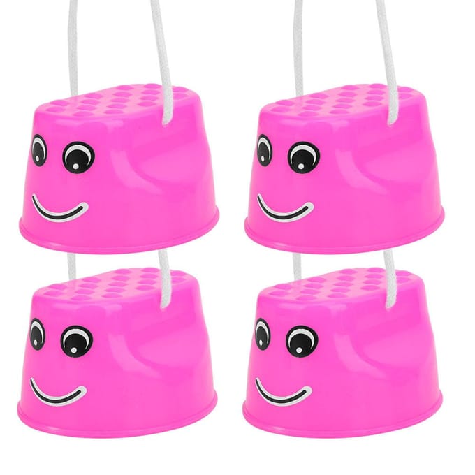 Lot de 2 paires d'échasses de marche épaisses pour enfants, équipement d'entraînement, jouet de marche pour enfants, rouge rouge