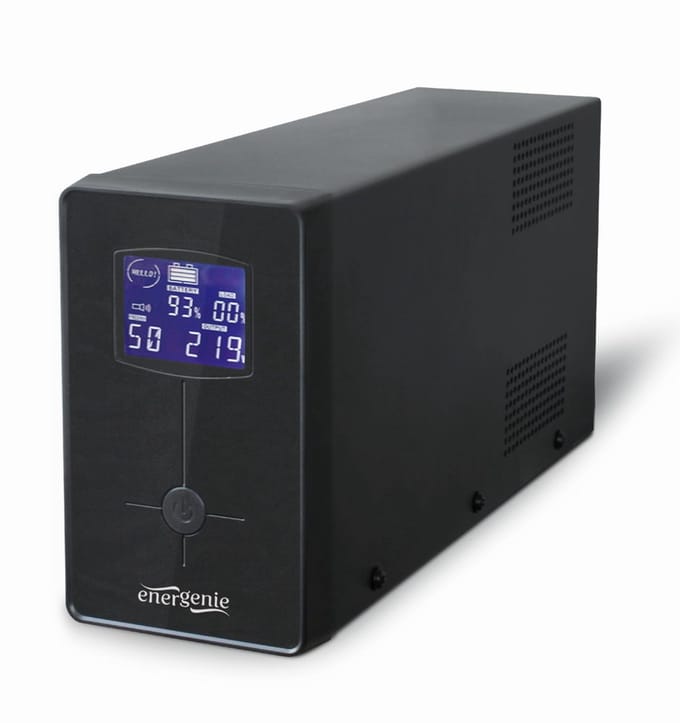 EnerGenie | UPS met USB en LCD-display, Zwart | 1200 VA