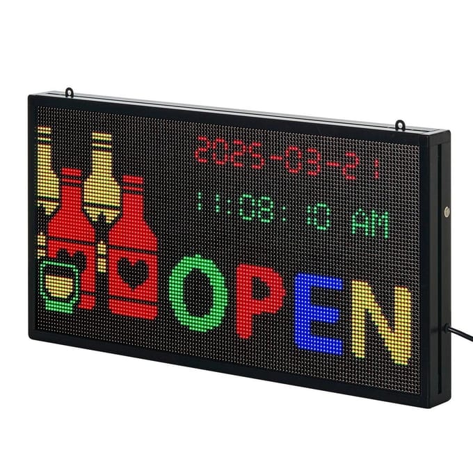 Panneau LED programmable 27x14 pouces Affichage numérique défilant P5 Pleine couleur