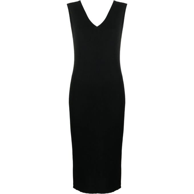 Gebreide midi-jurk met logo