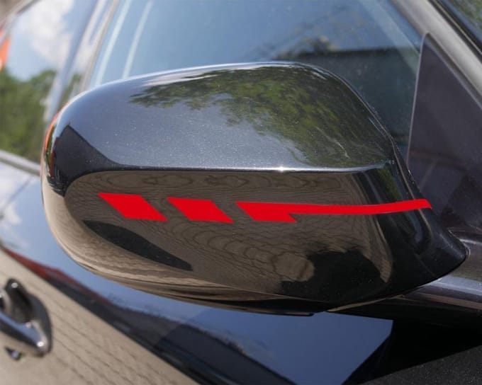 Foliatec PIN-Striping voor spiegelkappen rood - Breedte = 1,3cm: 2x 35,5cm