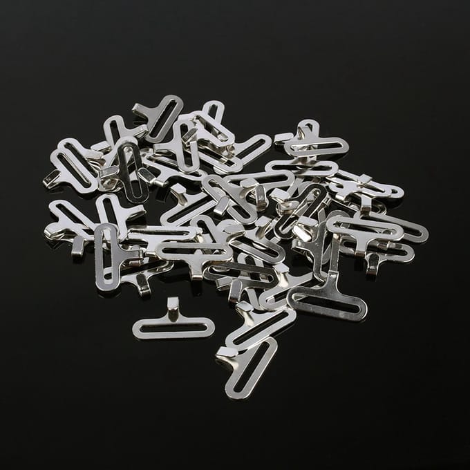50 sets metalen verstelbare vlinderdas hardware das clip haak sluiting stropdas riem white