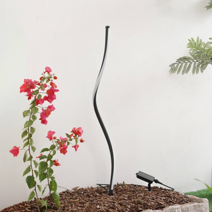 Lindby - Sfeerverlichting buiten - 1licht - Aluminium - H: 101.5 cm - zwart - Inclusief lichtbron