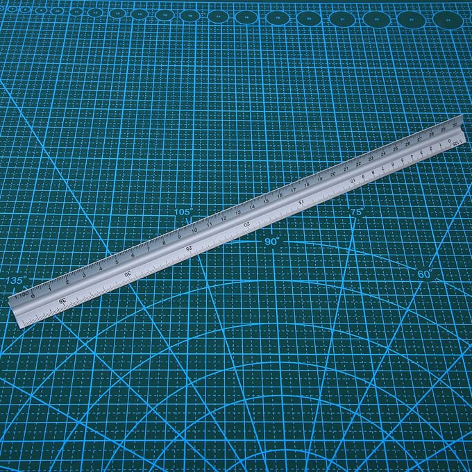 Règle triangulaire de 30 cm, alliage d'aluminium, multifonctionnelle, pour l'ingénierie white