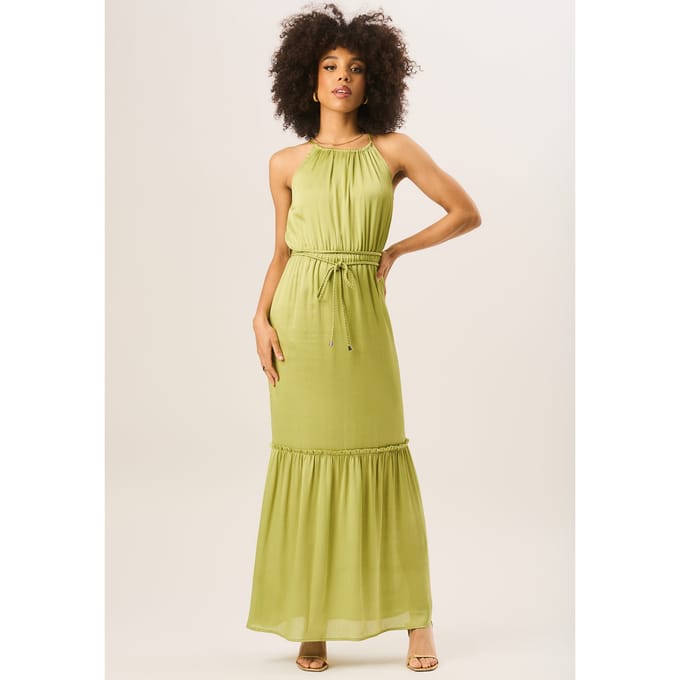Maxi-jurk met halternek
