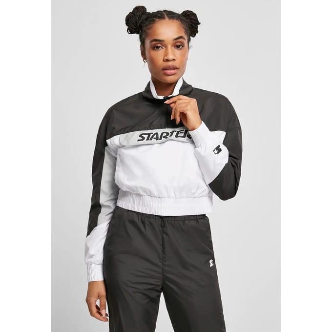 Starter Black Label - Colorblock Pull Over Windbreaker jacket - L - Zwart/Wit