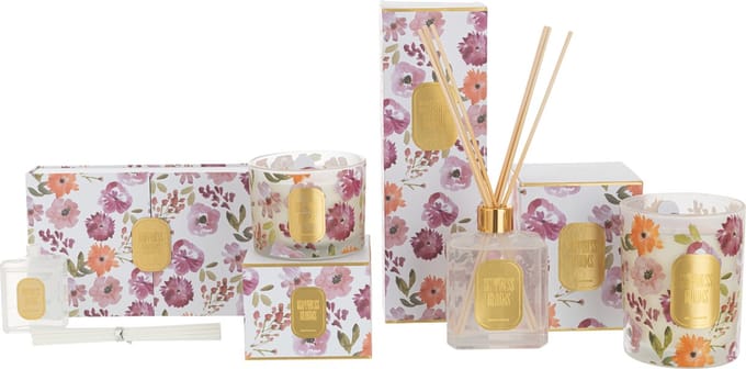 J-Line geurkaars Happiness Blooms - wit - small - 30U