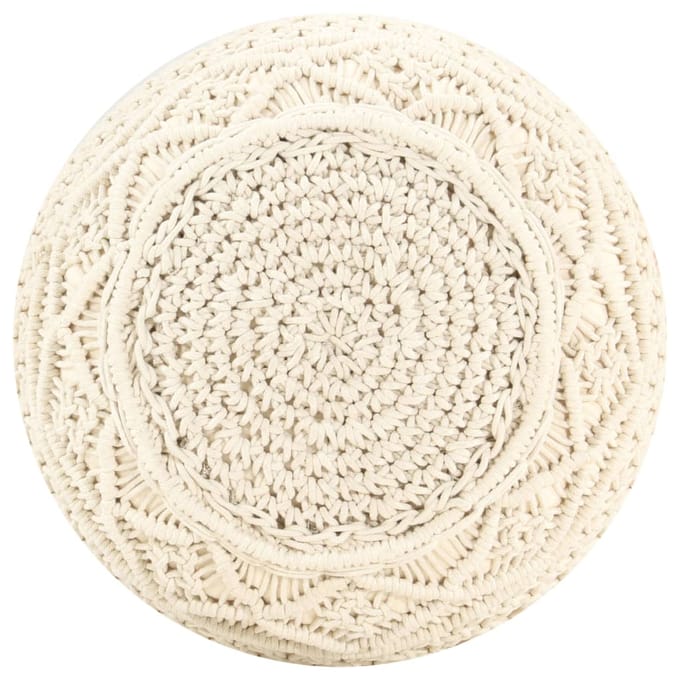 vidaXL - Poef - macramé - handgemaakt - 45x30 - cm - katoen