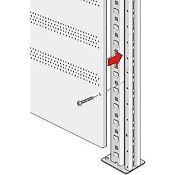 Zijwand buitenkant, geperforeerd, 600 mm diep