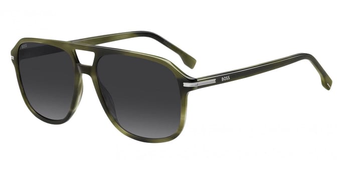 Boss BOSS 1751/S GREEN HORN/DARK GREY SHADED 57/16/145 Herrenbrillen Zonnebrillen