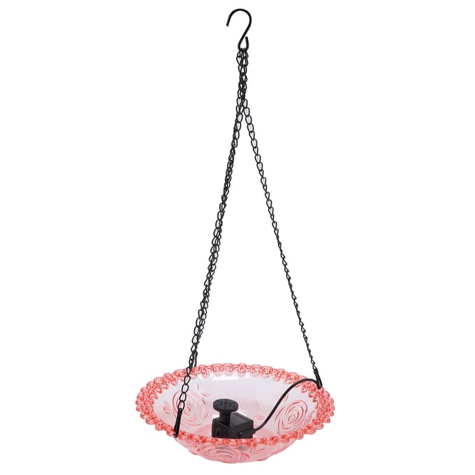 Vogelbad Fontein voor Buiten Plastic Hangend USB-Powered Kolibrie Voeder Waterfontein Vogel roze