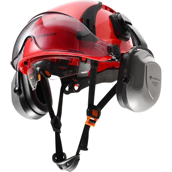 Casque de sécurité de style LOEBUCK avec double pare-soleil et casque de protection auditive 30DB