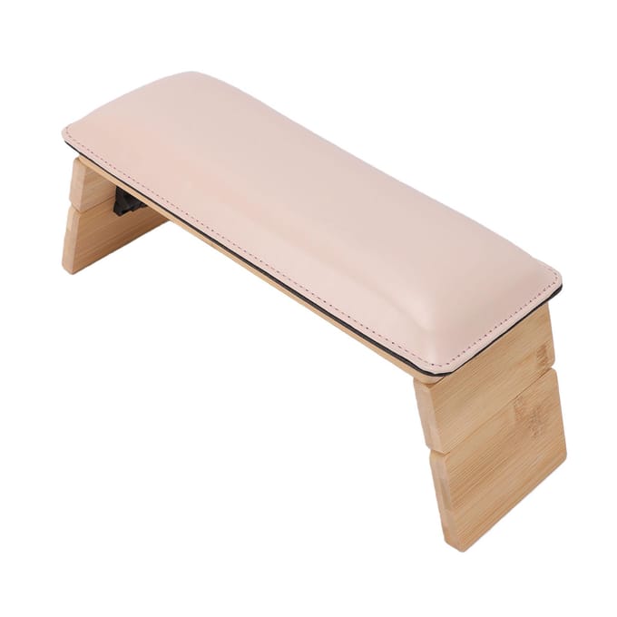 Repose-main pour ongles pliable en cuir PU 3 hauteurs Repose-bras pour ongles pour salon de manucure utilisation à la maison Rose white