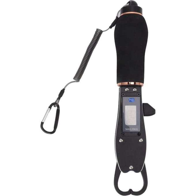 Pince à poisson avec balance numérique, capacité de charge jusqu'à 55 lb/25 kg, pour matériel de pêche pour hommes black
